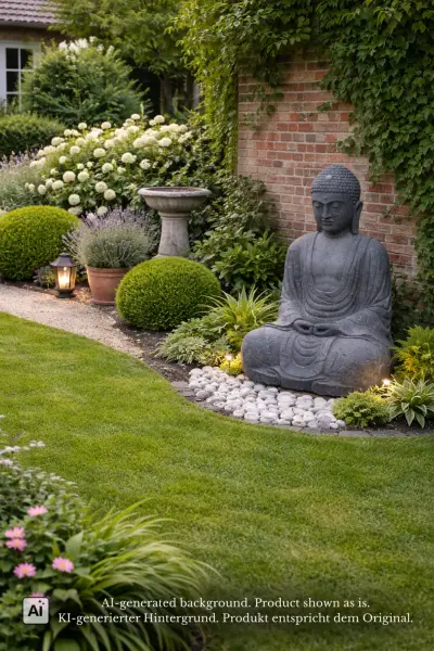 Product image 1 of the product “Seated Buddha in Japanese Style, in various sizes, antique finish ”